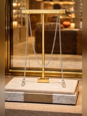 Silver Tone Long Chain Purse Strap